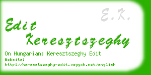 edit keresztszeghy business card